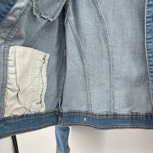 Earl Jean Y2K Rhinestone Embellished Light Wash Denim Jacket Women’s Large NWT - Picture 13 of 17